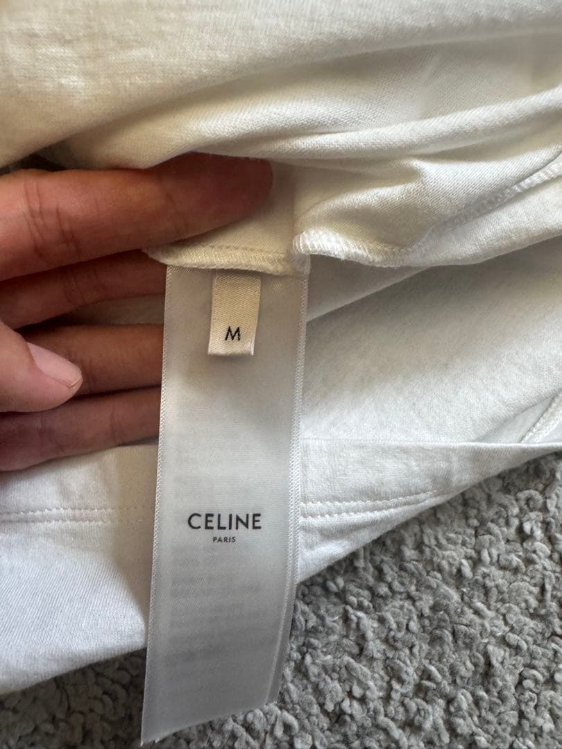 正規品　CELINE 半袖Tシャツ トリオンフロゴ　リブTシャツ　Mサイズ