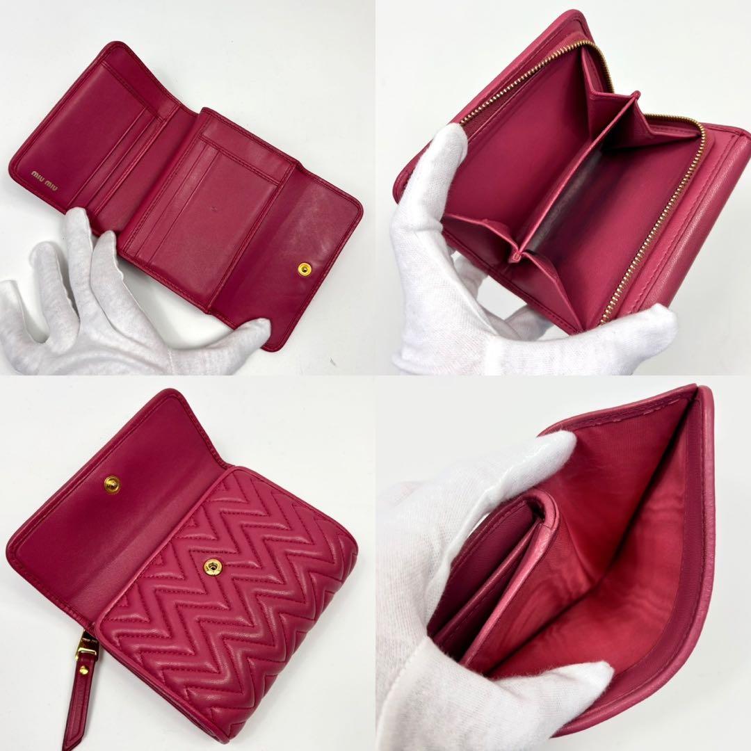専用miu miu　２つ折り財布　マテラッセ　ピンク　付属品完備