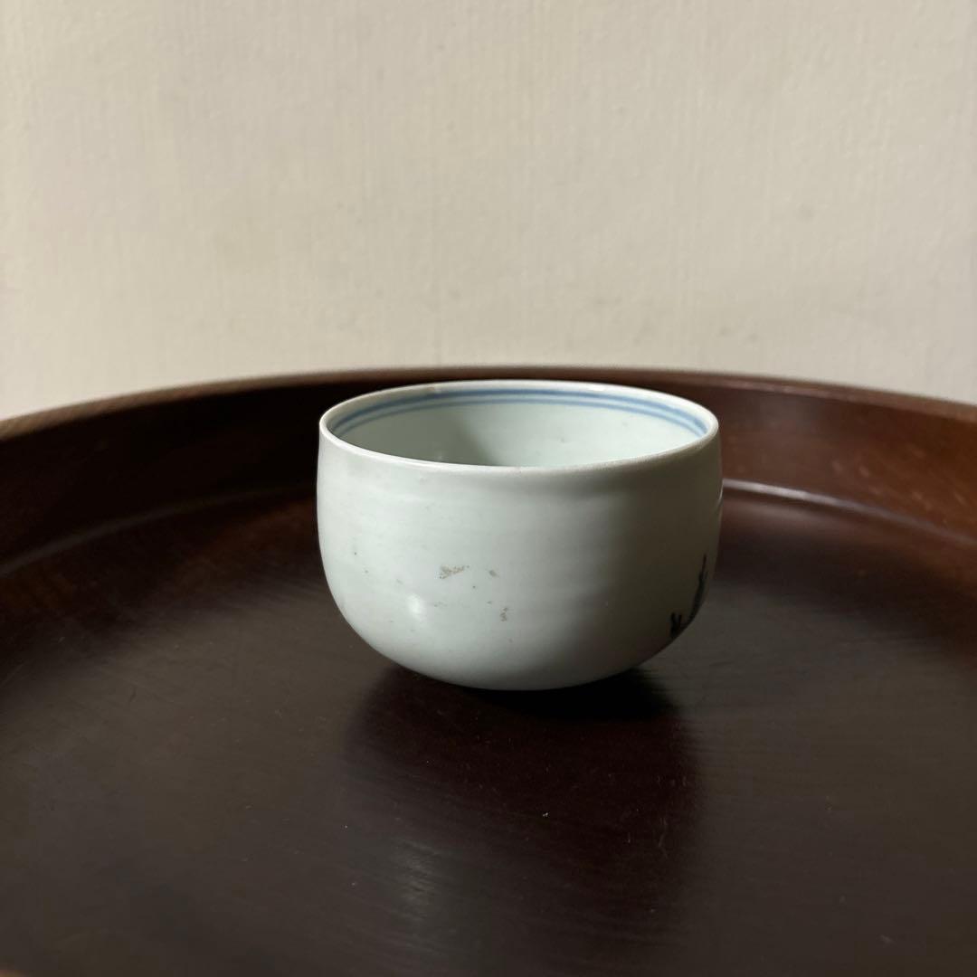 古伊万里染付松文　ころ茶碗　1点　湯呑　江戸時代　アンティーク　白磁　検:李朝