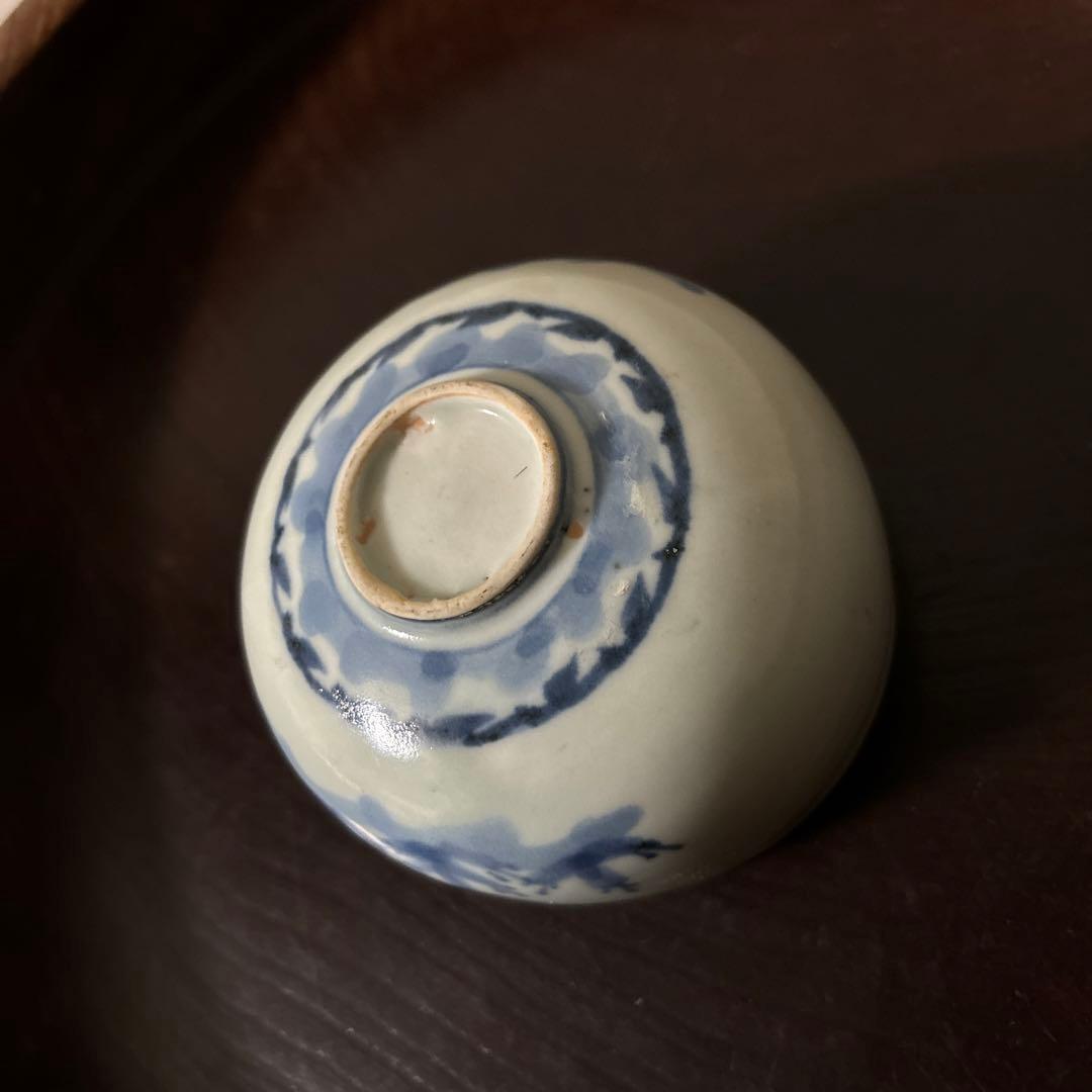 古伊万里染付松文　ころ茶碗　1点　湯呑　江戸時代　アンティーク　白磁　検:李朝