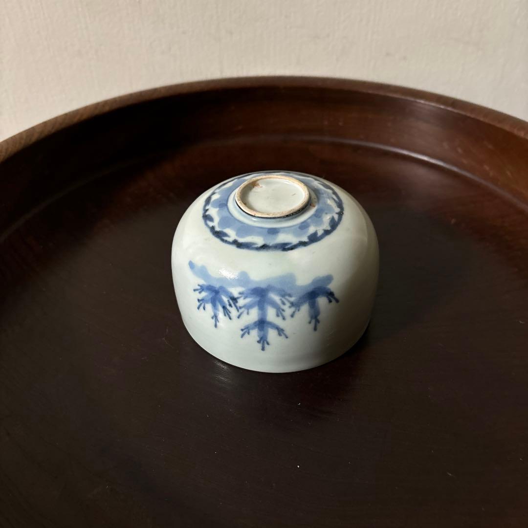 古伊万里染付松文　ころ茶碗　1点　湯呑　江戸時代　アンティーク　白磁　検:李朝