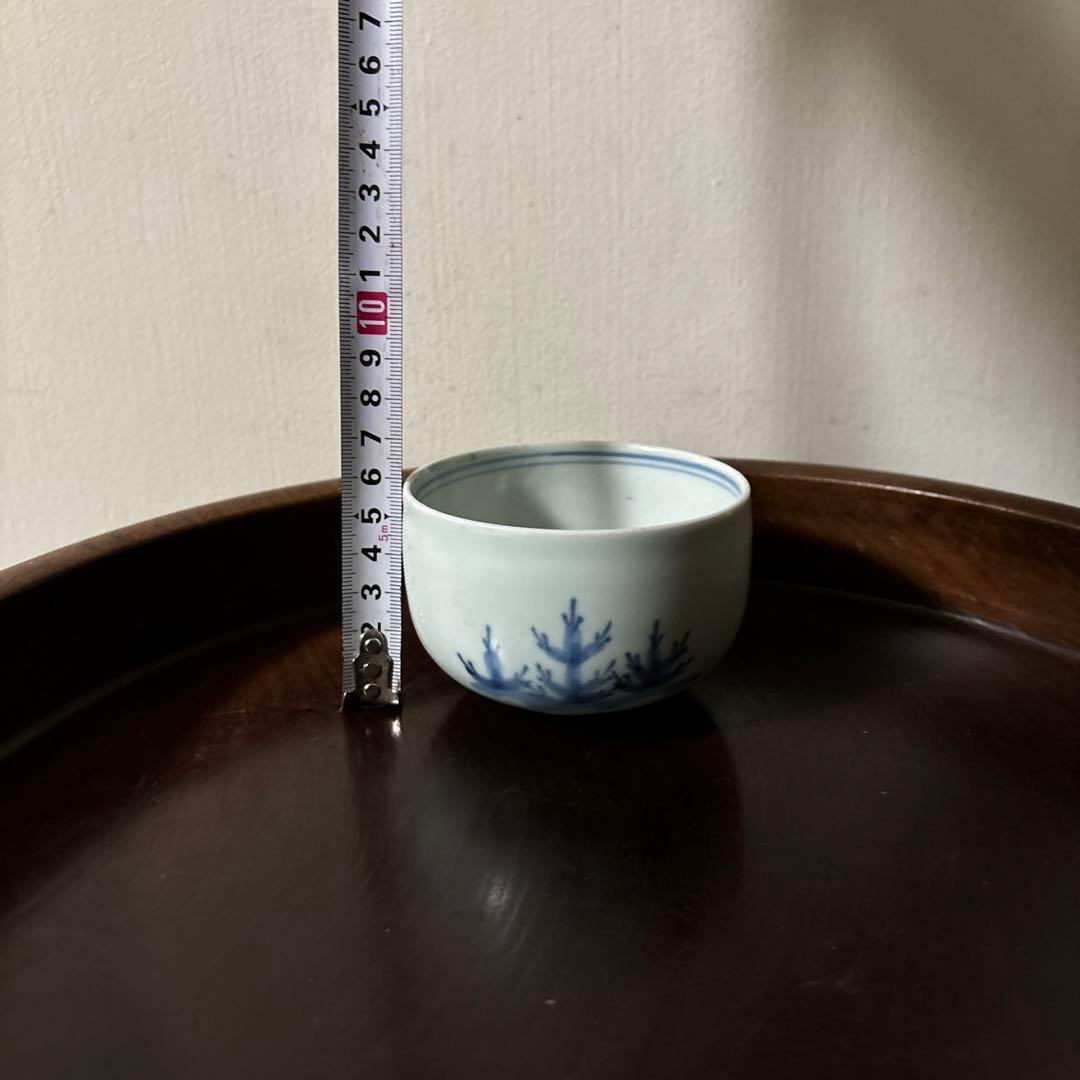 古伊万里染付松文　ころ茶碗　1点　湯呑　江戸時代　アンティーク　白磁　検:李朝