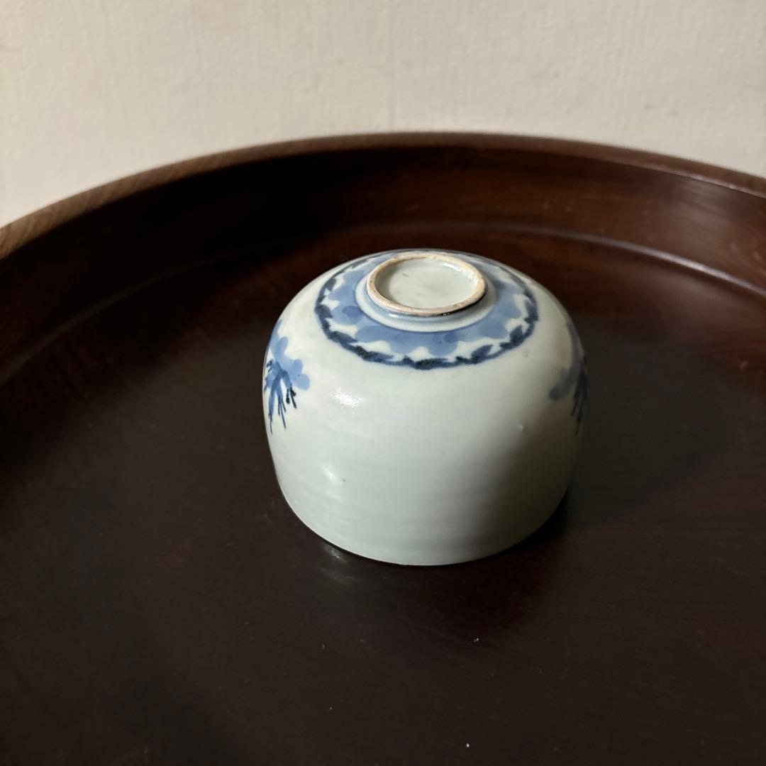 古伊万里染付松文　ころ茶碗　1点　湯呑　江戸時代　アンティーク　白磁　検:李朝