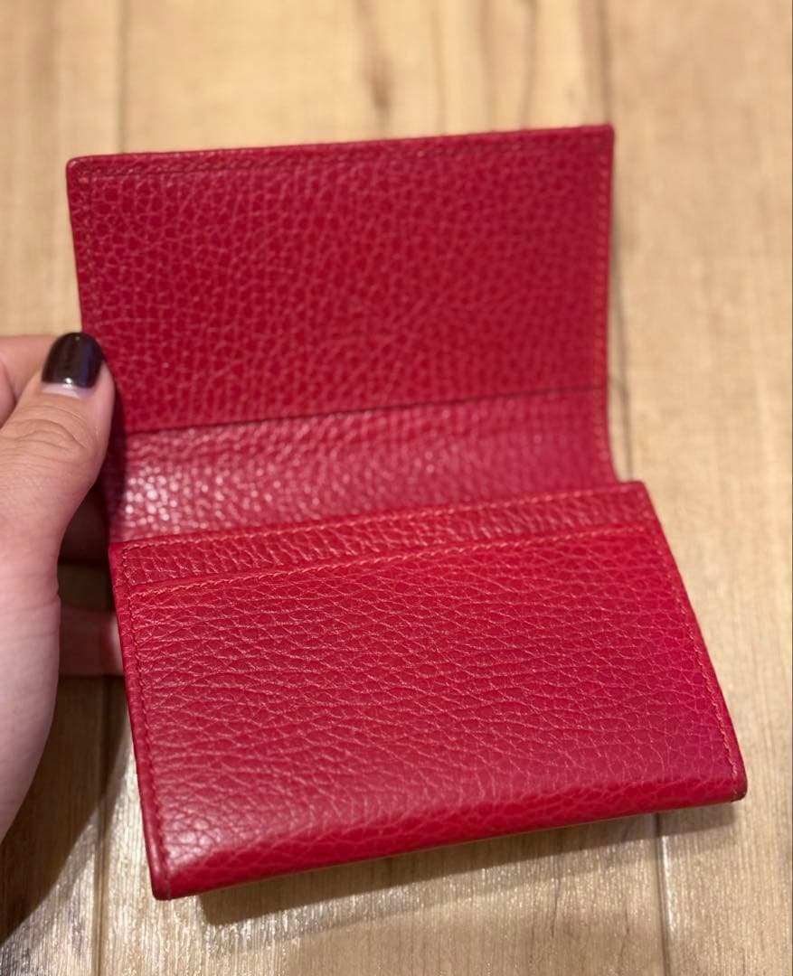 Gucci 赤 レザー 名刺入れ