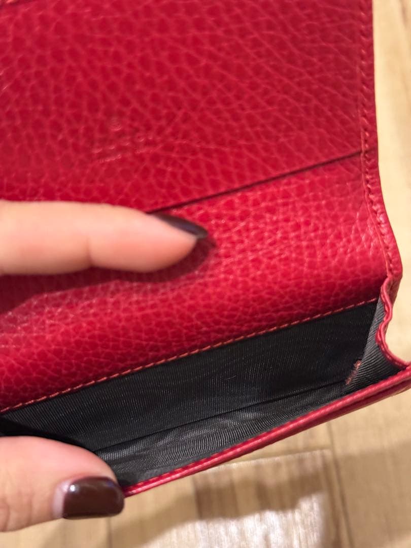 Gucci 赤 レザー 名刺入れ