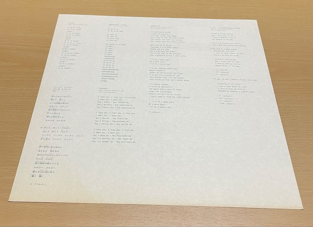 細野晴臣・フィルハーモニー・帯付き・LPレコード・YLR-28001