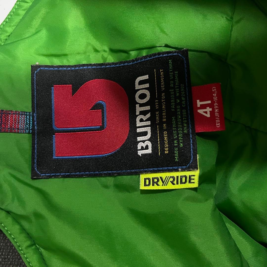 美品 BURTON バートン キッズ スノー ウェア ビブ グリーン 4T