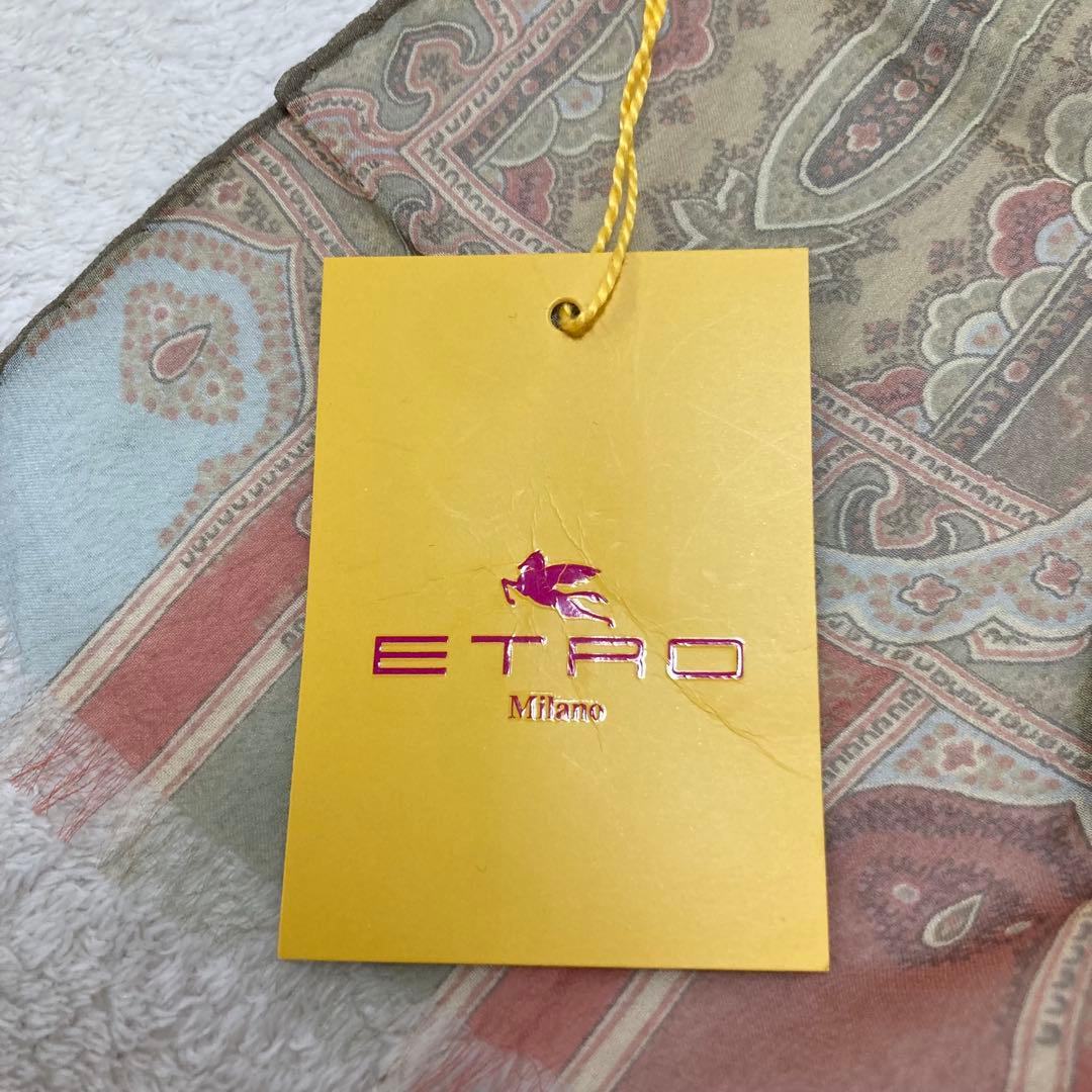 eiko 新品　希少ETROイタリア製　シルク100% 大判ストール