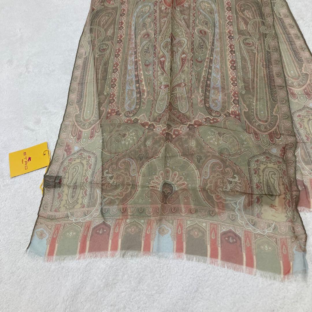 eiko 新品　希少ETROイタリア製　シルク100% 大判ストール