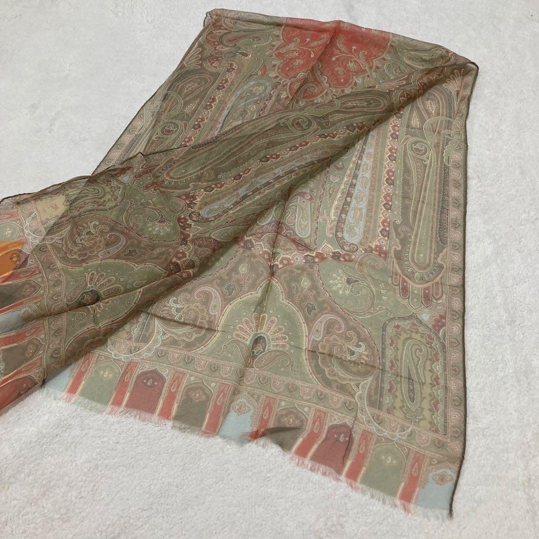eiko 新品　希少ETROイタリア製　シルク100% 大判ストール