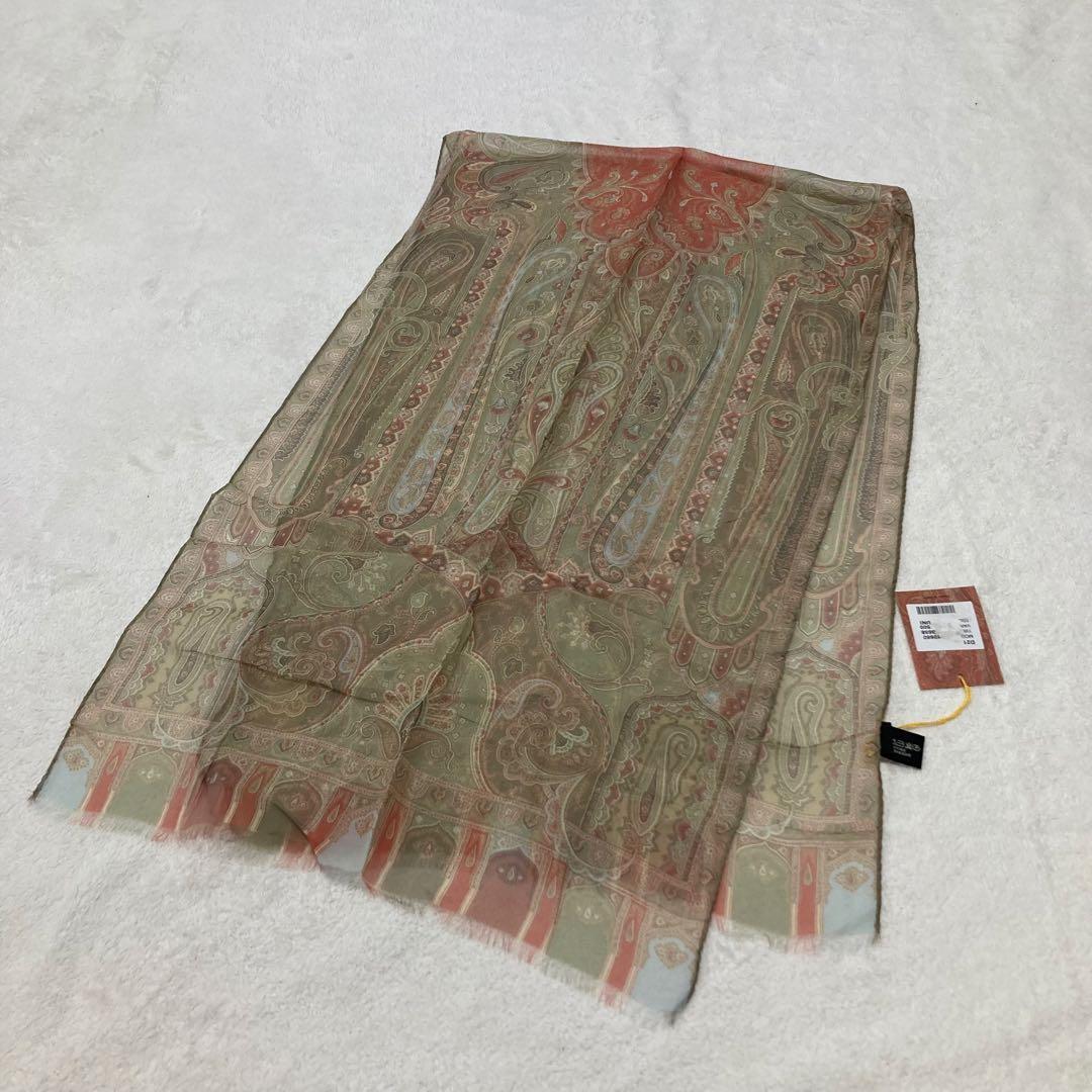 eiko 新品　希少ETROイタリア製　シルク100% 大判ストール