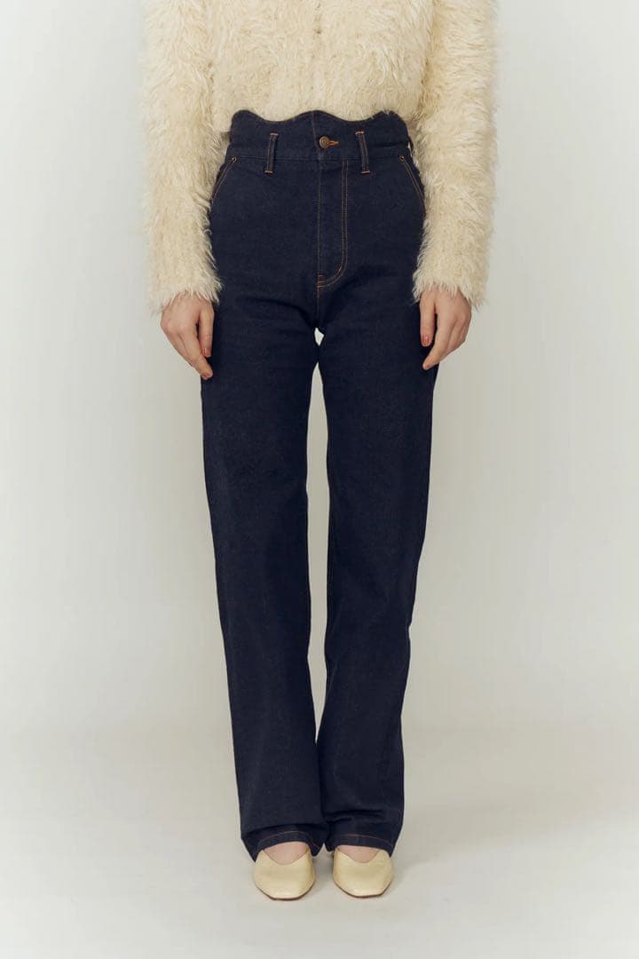 パンツ Eaphi WAVE DESIGN HIGH WAIST DENIM
