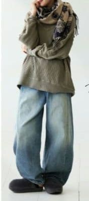 アンティカ【tree cafe】カーブデニムパンツ