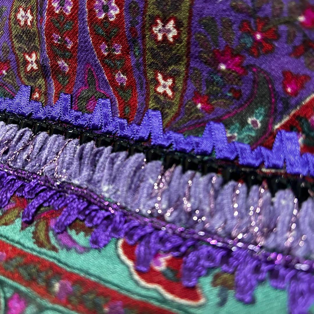 ETRO エトロ ウール　シルク　ペイズリー 大判ストール イタリア製