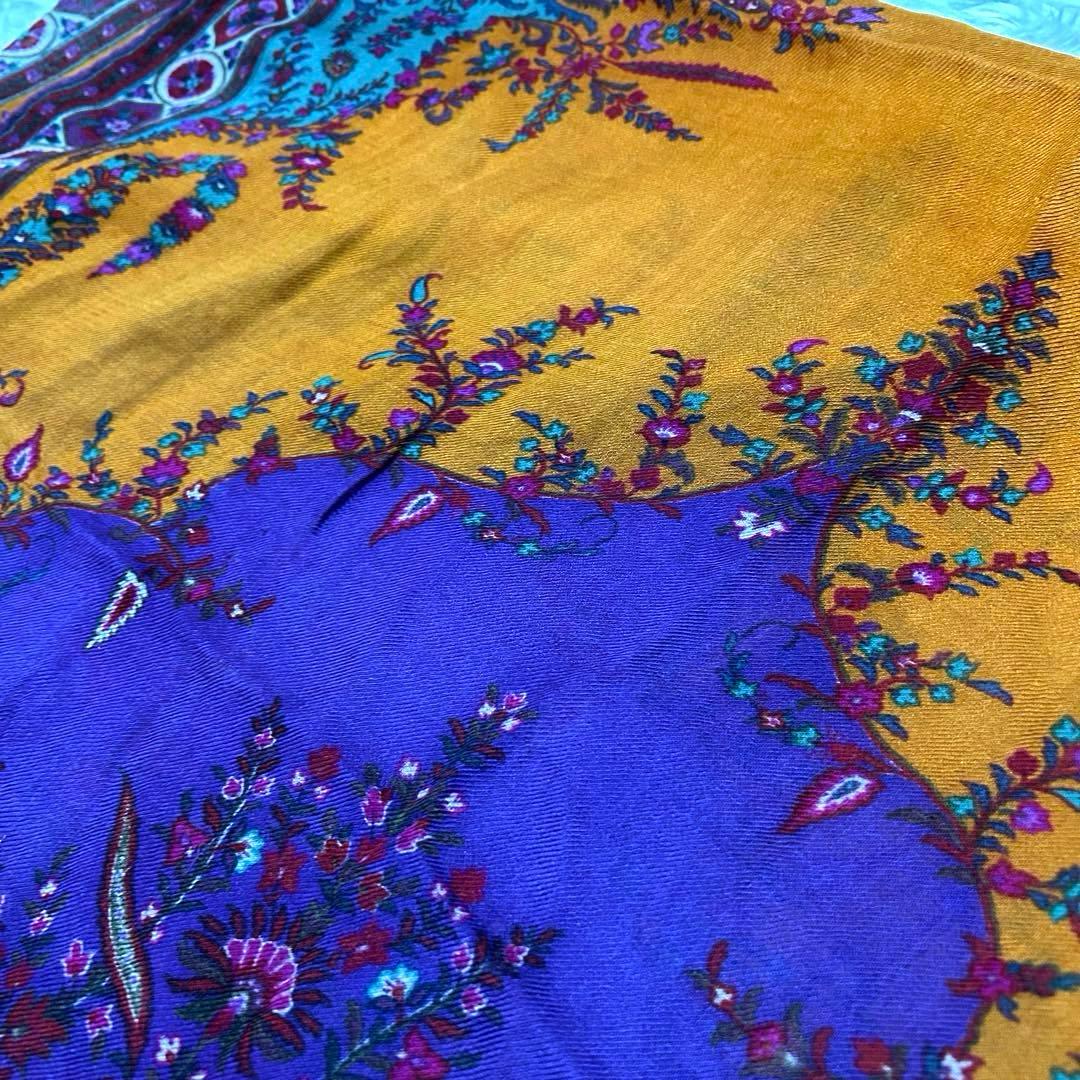ETRO エトロ ウール　シルク　ペイズリー 大判ストール イタリア製