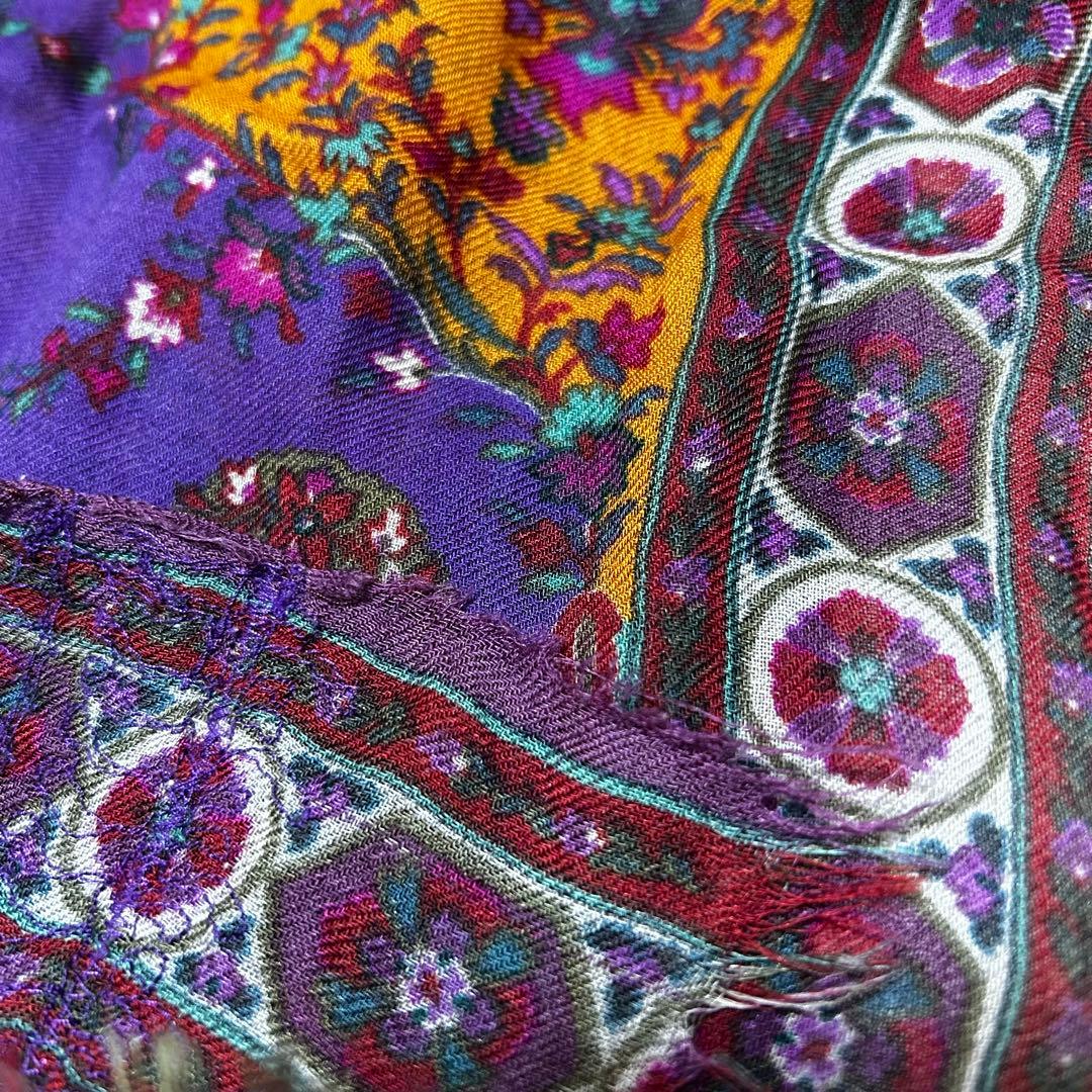 ETRO エトロ ウール　シルク　ペイズリー 大判ストール イタリア製