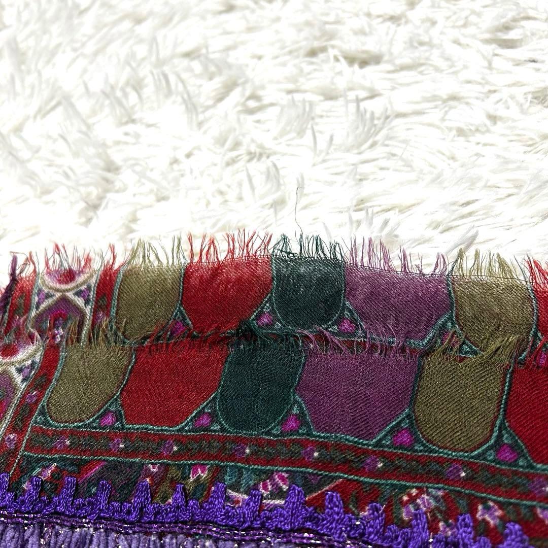 ETRO エトロ ウール　シルク　ペイズリー 大判ストール イタリア製