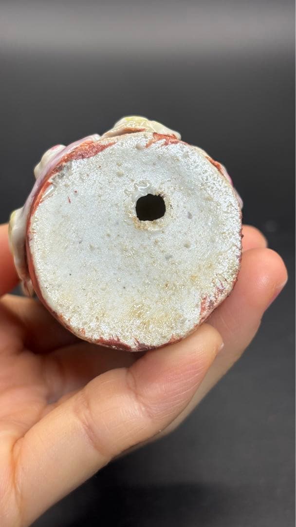 中国美術 色絵陶人形 陶器人形 高さ14.5cm 置物 オブジェ 古董品