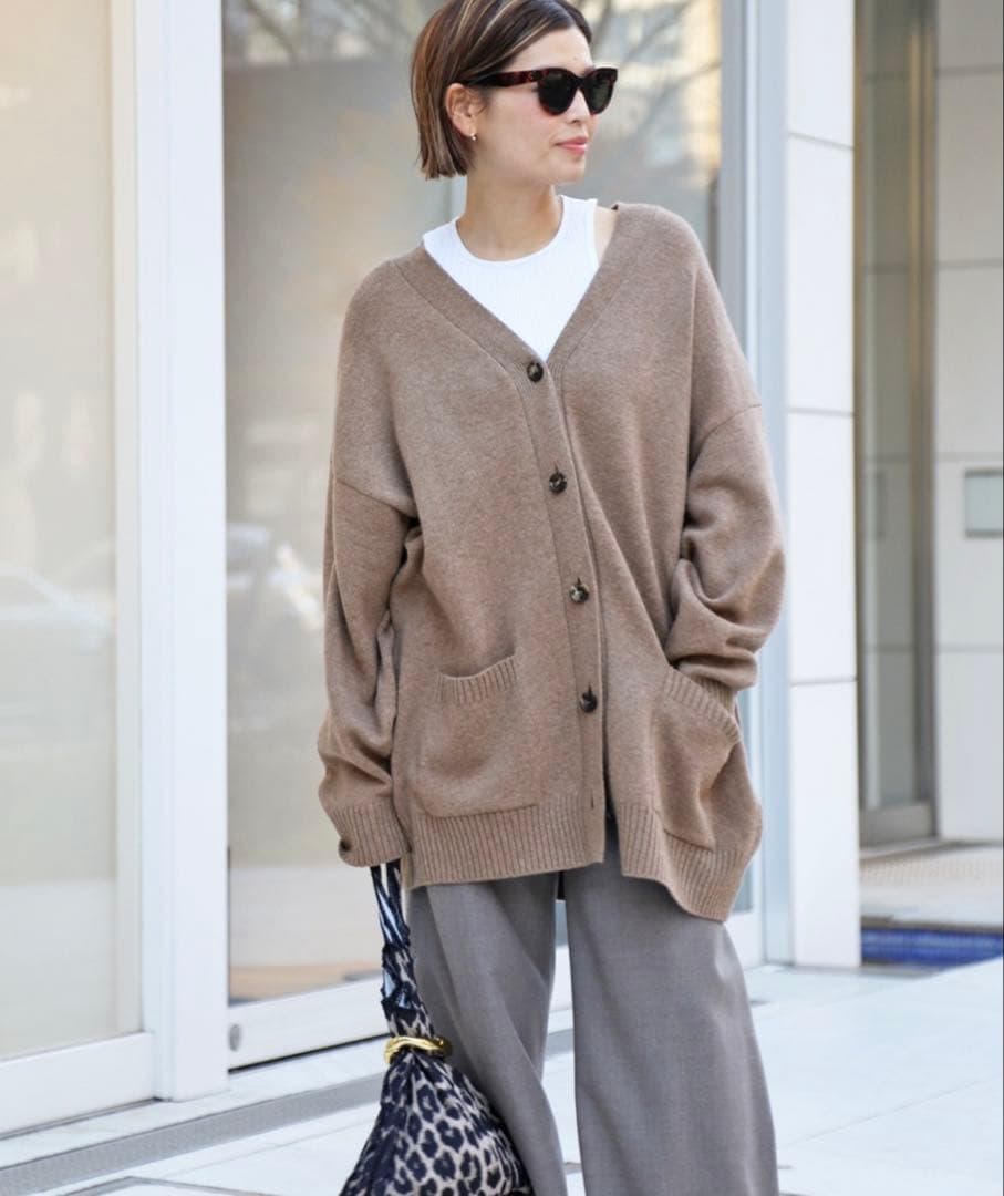 極美品！ドゥーズィエムクラス ウール カシミヤ Bigカーディガン ベージュ