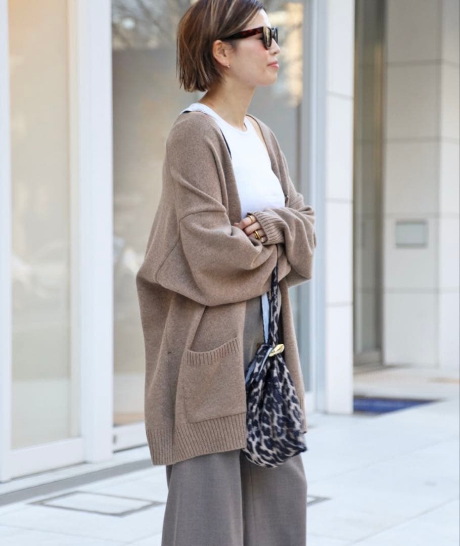 極美品！ドゥーズィエムクラス ウール カシミヤ Bigカーディガン ベージュ