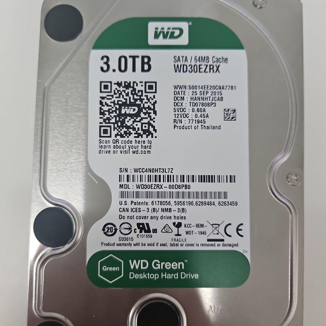 0h WD Green 3TB デスクトップハードドライブ 新品HDD