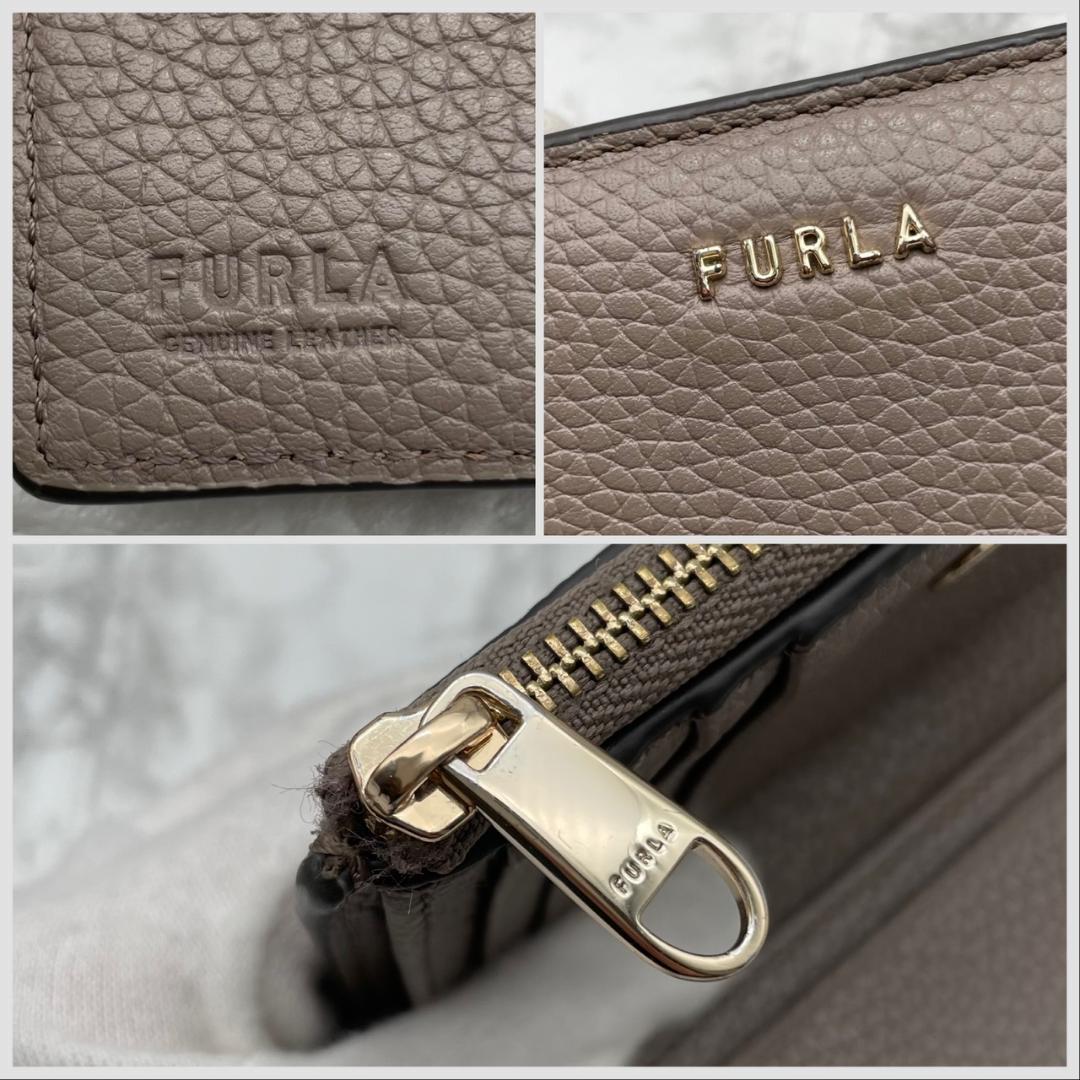極美品✨FURLA フルラ　折り財布　コンパクトウォレット　グレージュ