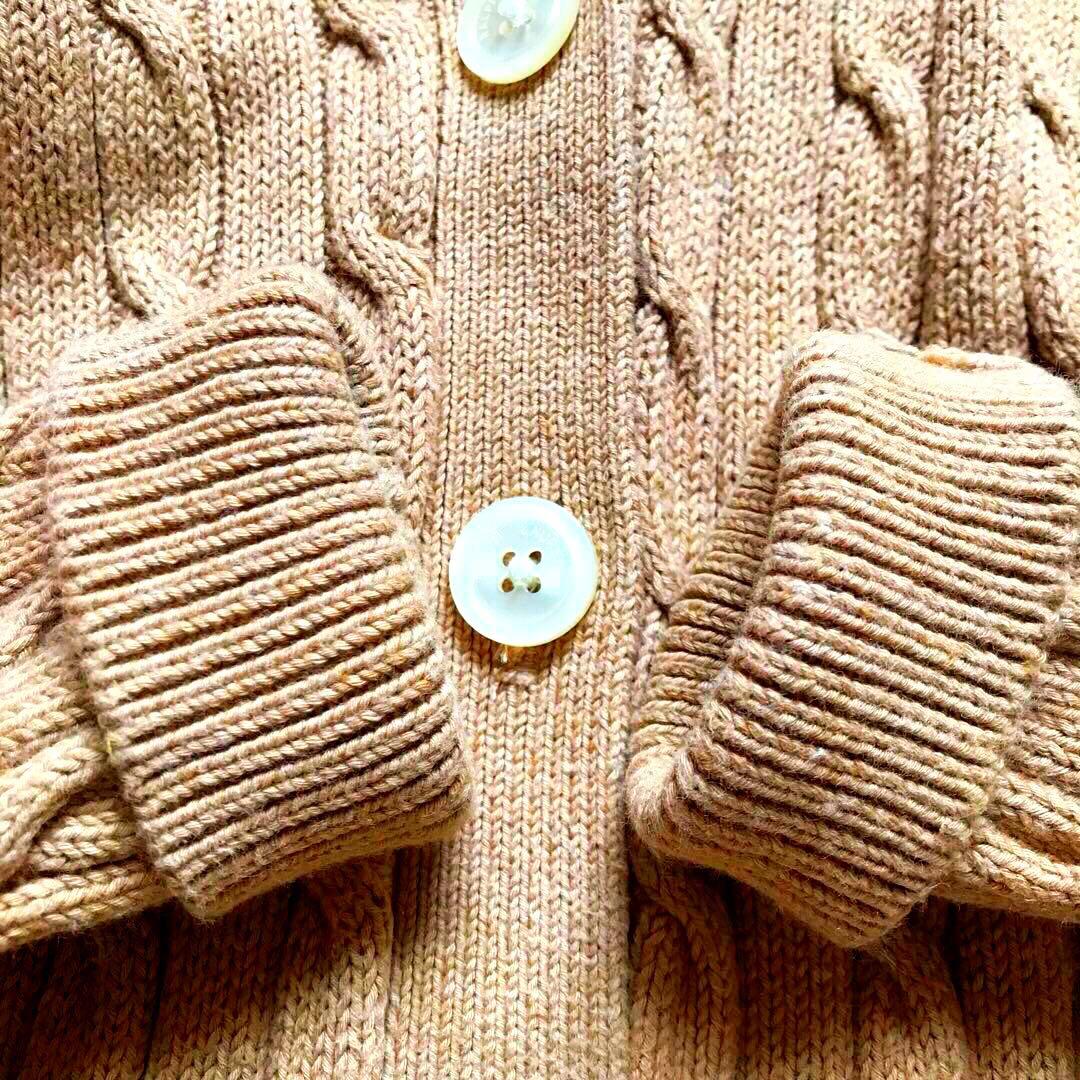 ポロラルフローレン 洗える コットン　ケーブル　ニット　カーディガン ポニー刺繍