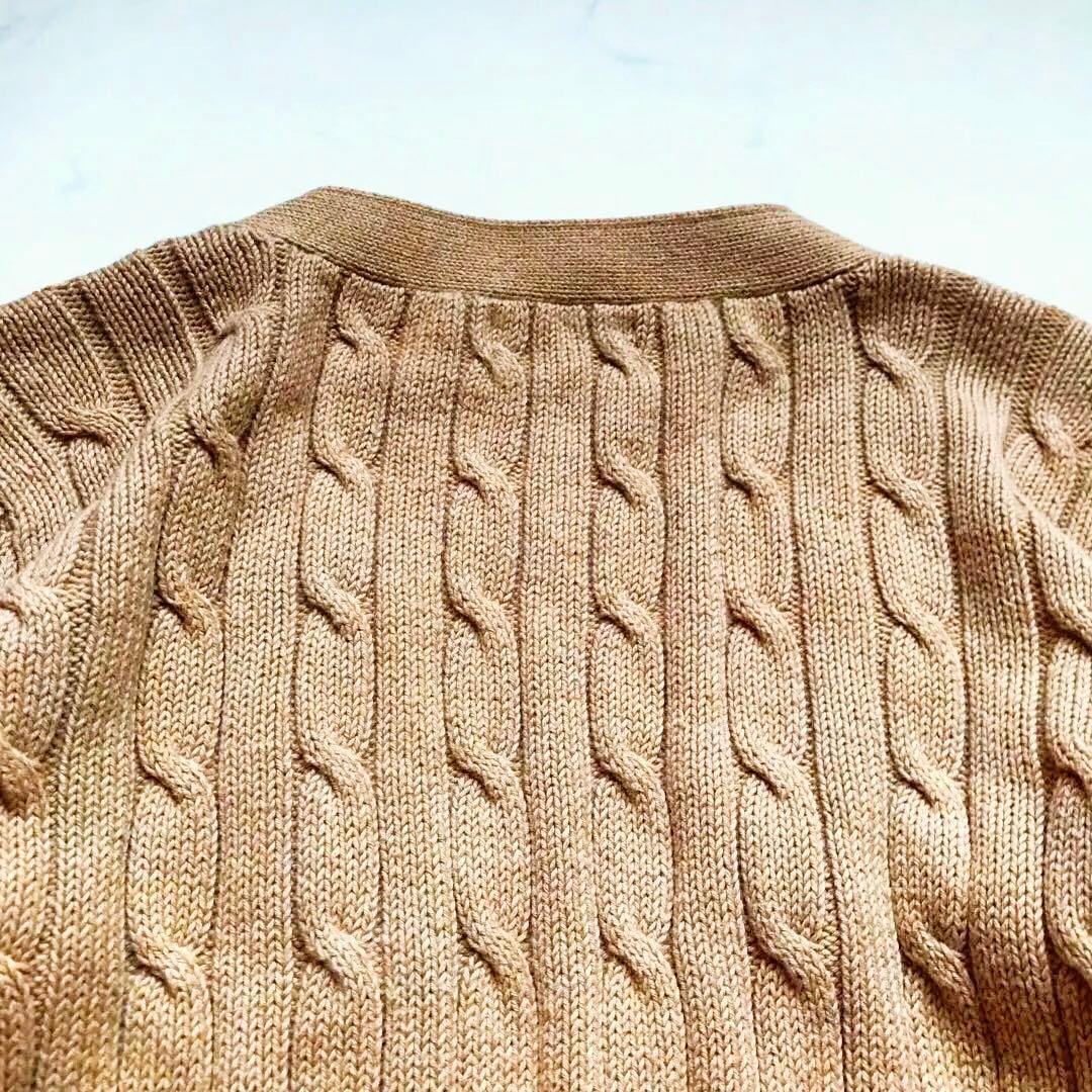 ポロラルフローレン 洗える コットン　ケーブル　ニット　カーディガン ポニー刺繍