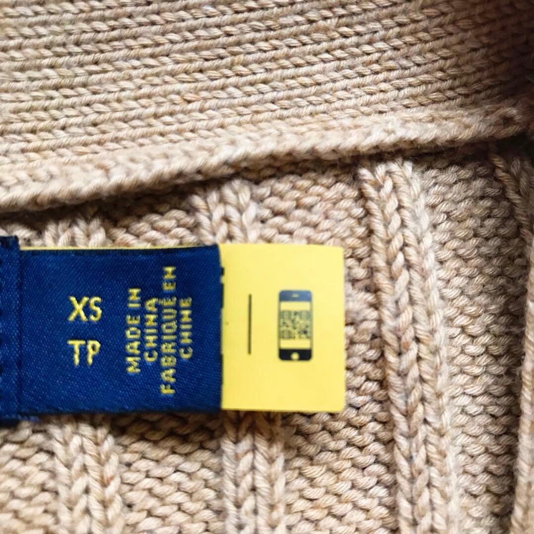 ポロラルフローレン 洗える コットン　ケーブル　ニット　カーディガン ポニー刺繍