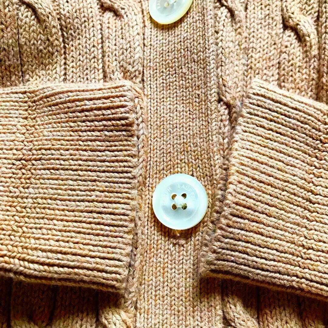 ポロラルフローレン 洗える コットン　ケーブル　ニット　カーディガン ポニー刺繍