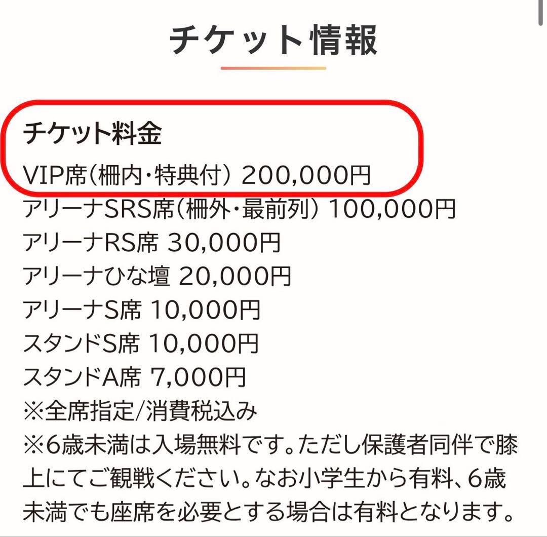 KNOCK OUT 柵内VIP 20万円席　特典一式