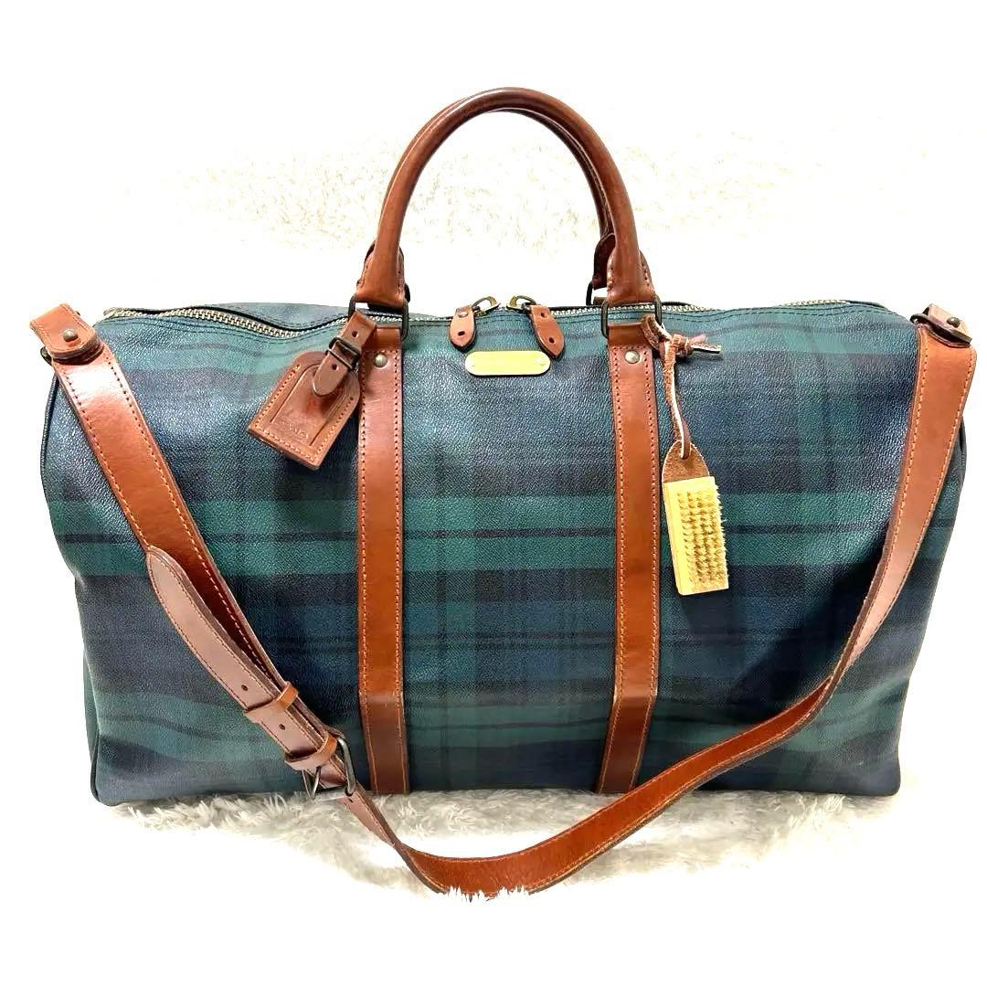 美品✨RALPH LAUREN ボストンバッグ 特大 ブラックウォッチ 2way