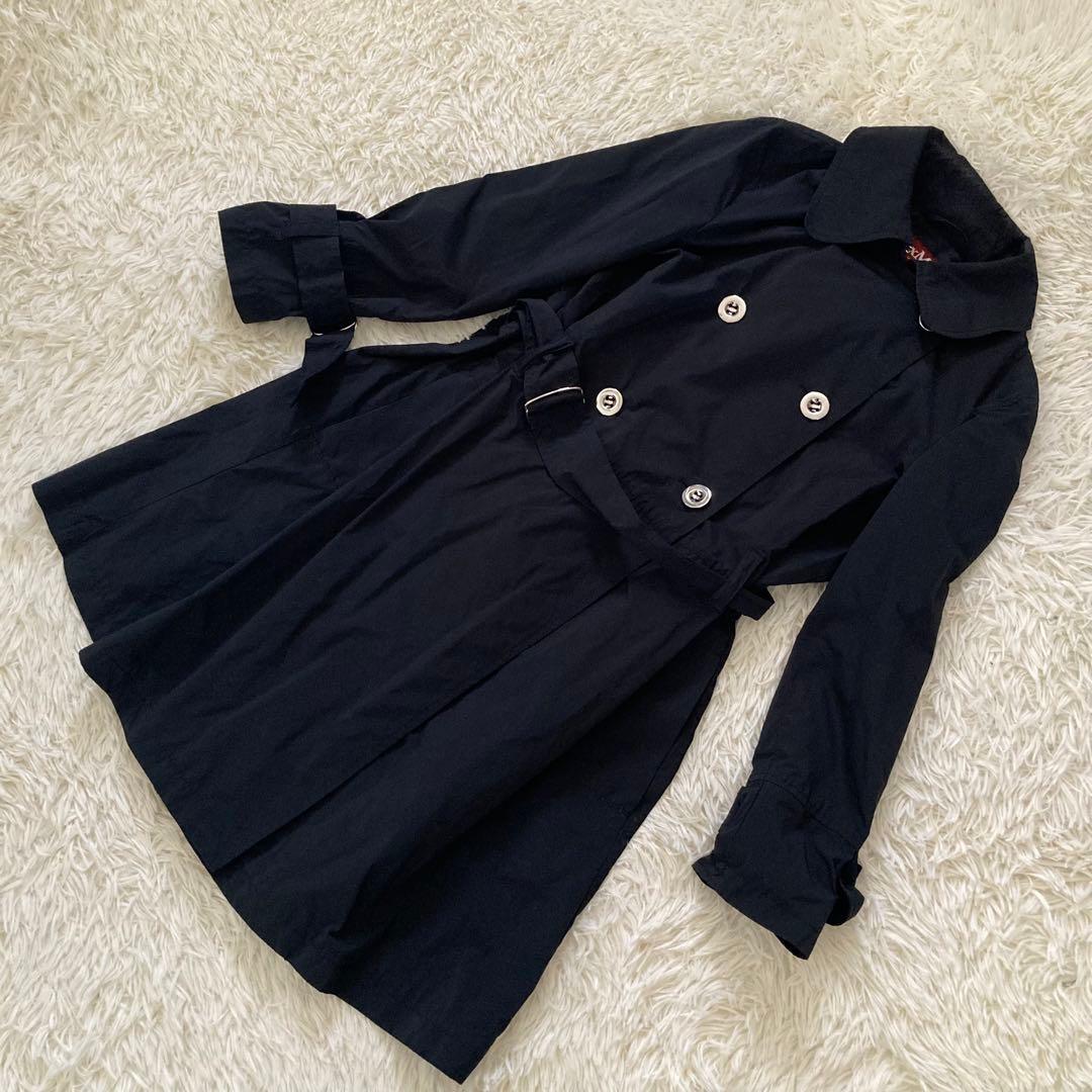 Max Mara STUDIO銀ボタンダブルブレスト　トレンチコート 36 黒