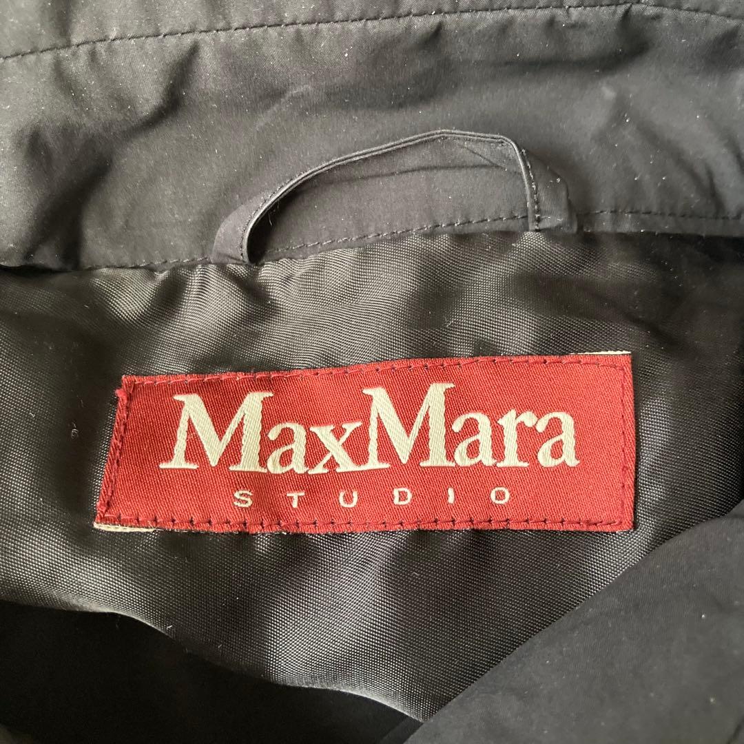 Max Mara STUDIO銀ボタンダブルブレスト　トレンチコート 36 黒