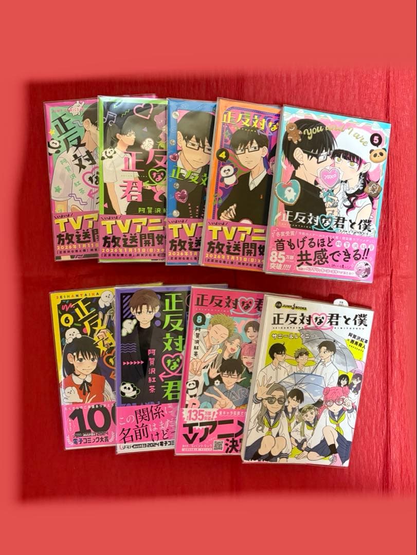 正反対な君と僕 全巻　阿賀沢紅茶　小説 サニー&レイニー　西馬舜人　集英社