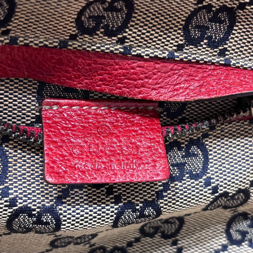 【希少カラー】 GUCCI　ボディーバッグ　ウエストポーチ　GG　シェリーライン