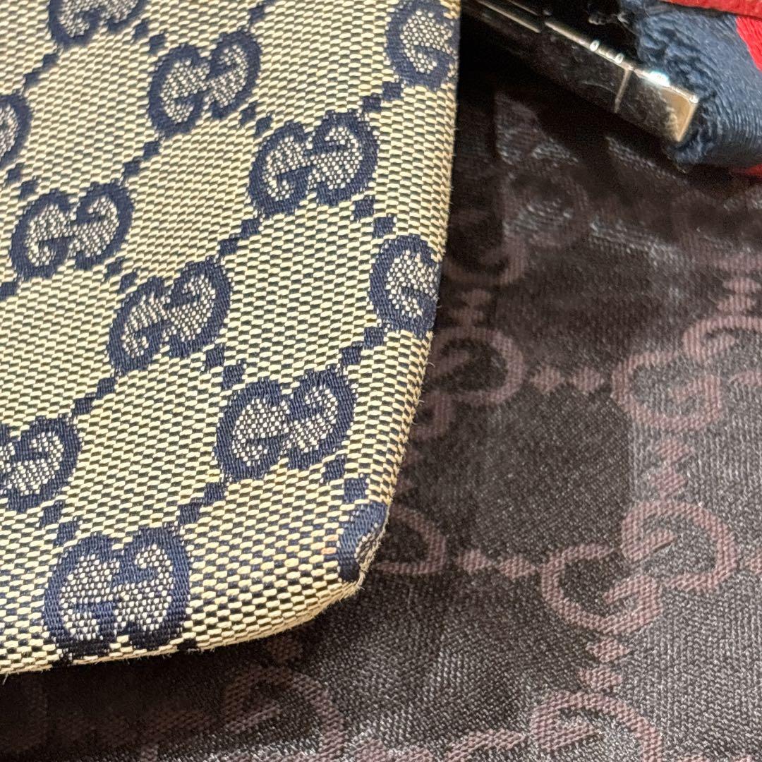 【希少カラー】 GUCCI　ボディーバッグ　ウエストポーチ　GG　シェリーライン