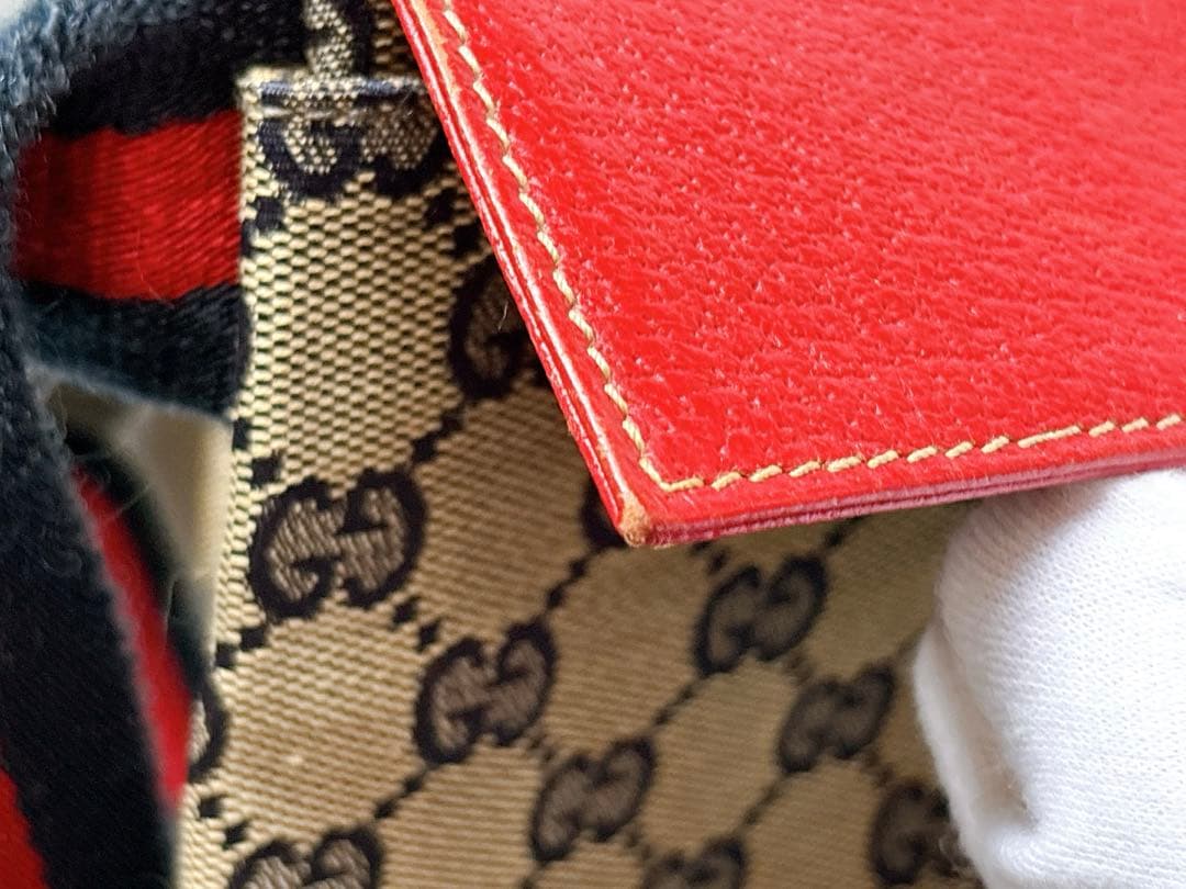 【希少カラー】 GUCCI　ボディーバッグ　ウエストポーチ　GG　シェリーライン