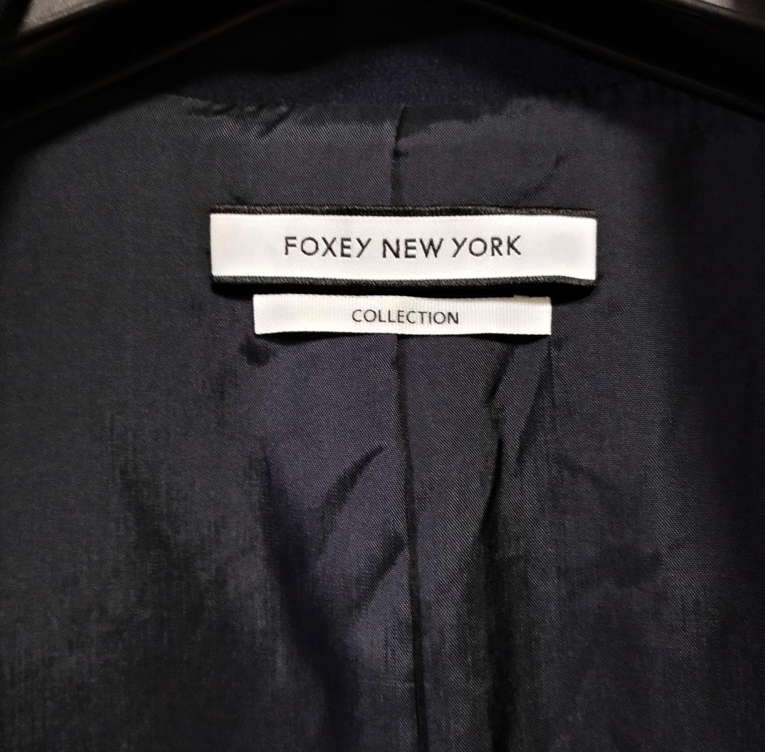 美品 FOXEY NEWYORKフォクシーニューヨーク 高級襟付 ジレワンピース