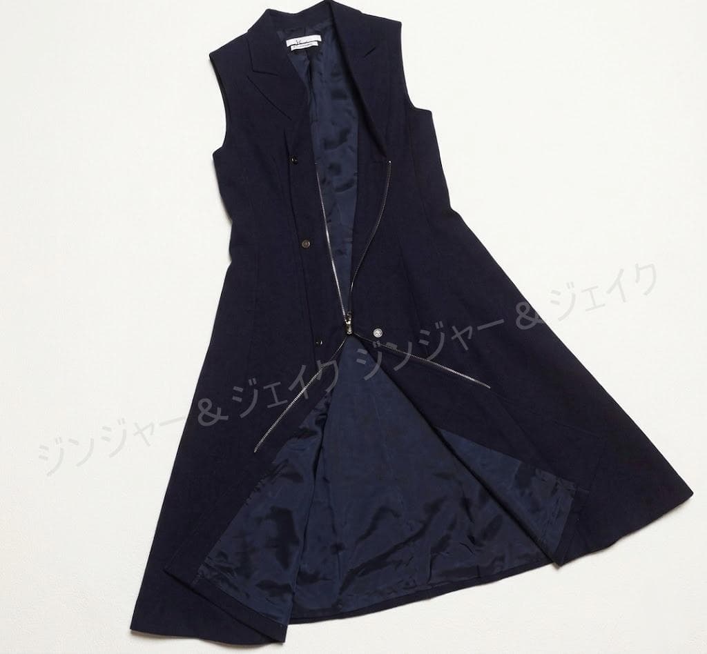 美品 FOXEY NEWYORKフォクシーニューヨーク 高級襟付 ジレワンピース