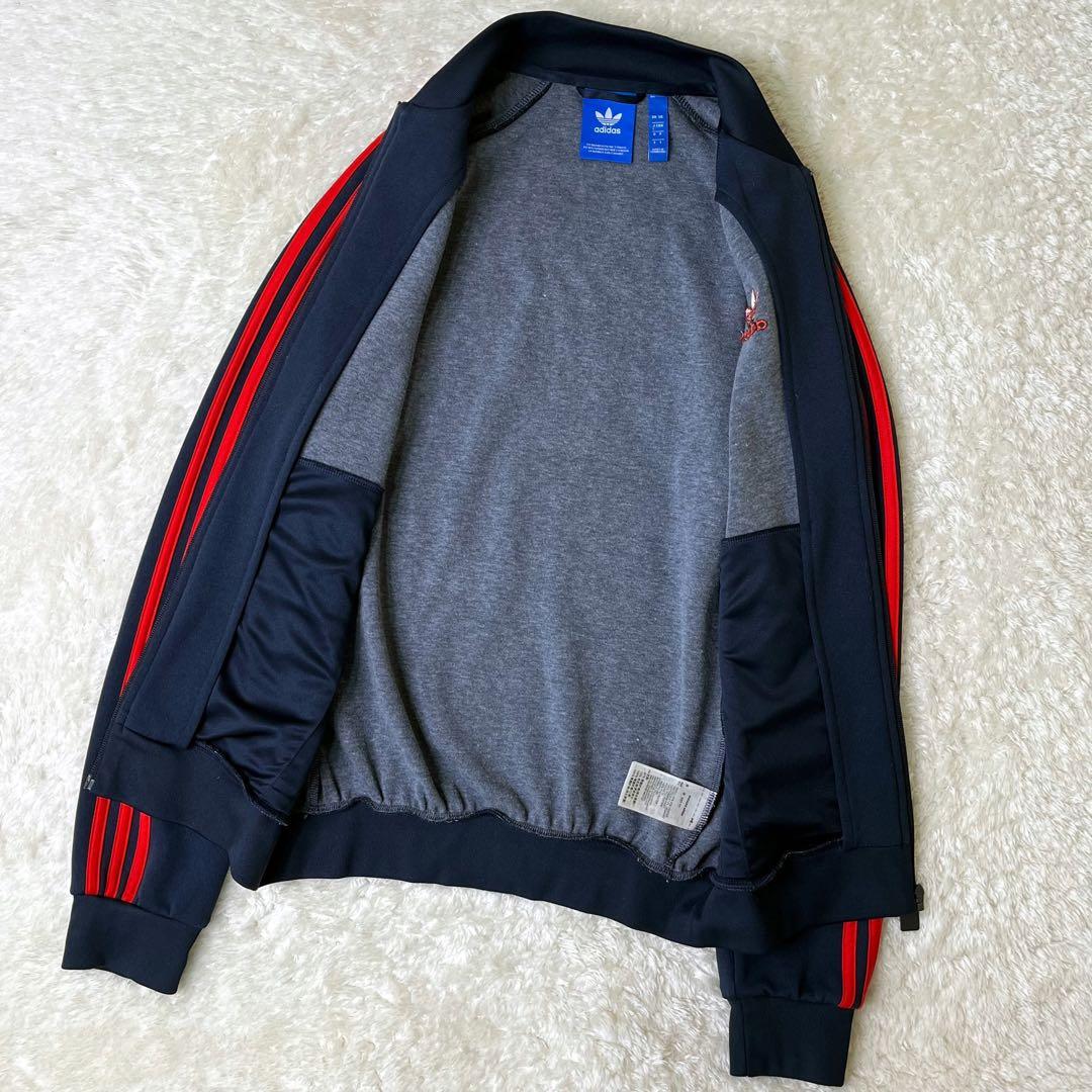 美品adidas SSTトラックジャケットBR4320ネイビーレッドL