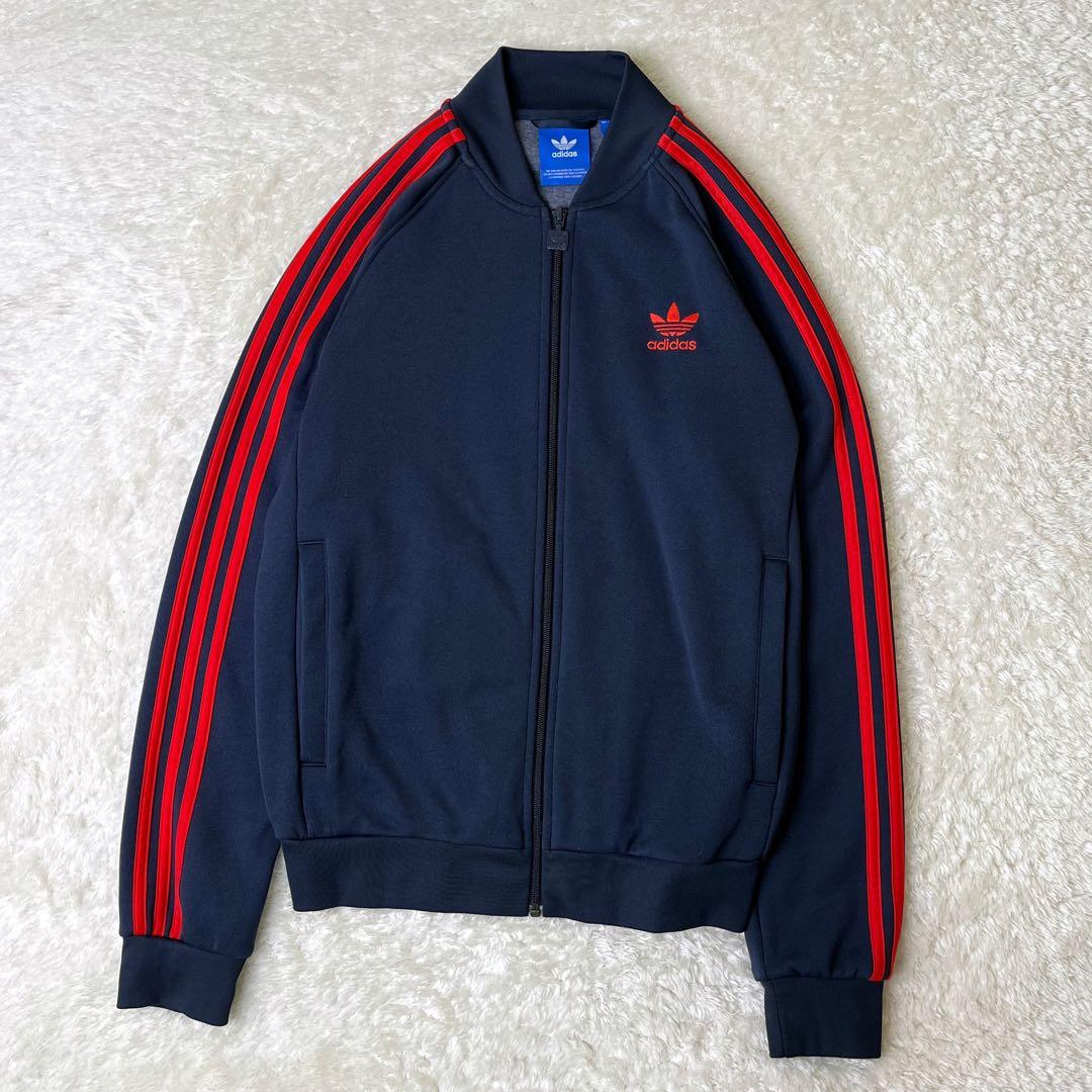 美品adidas SSTトラックジャケットBR4320ネイビーレッドL
