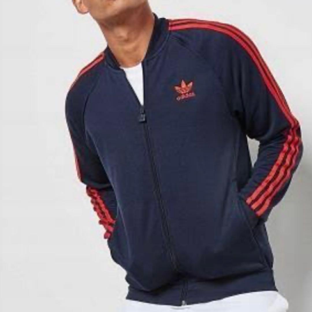 美品adidas SSTトラックジャケットBR4320ネイビーレッドL