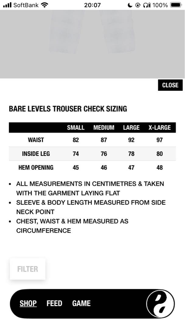 パンツ PALACE BARE LEVELS TROUSER CHECK 24SS L