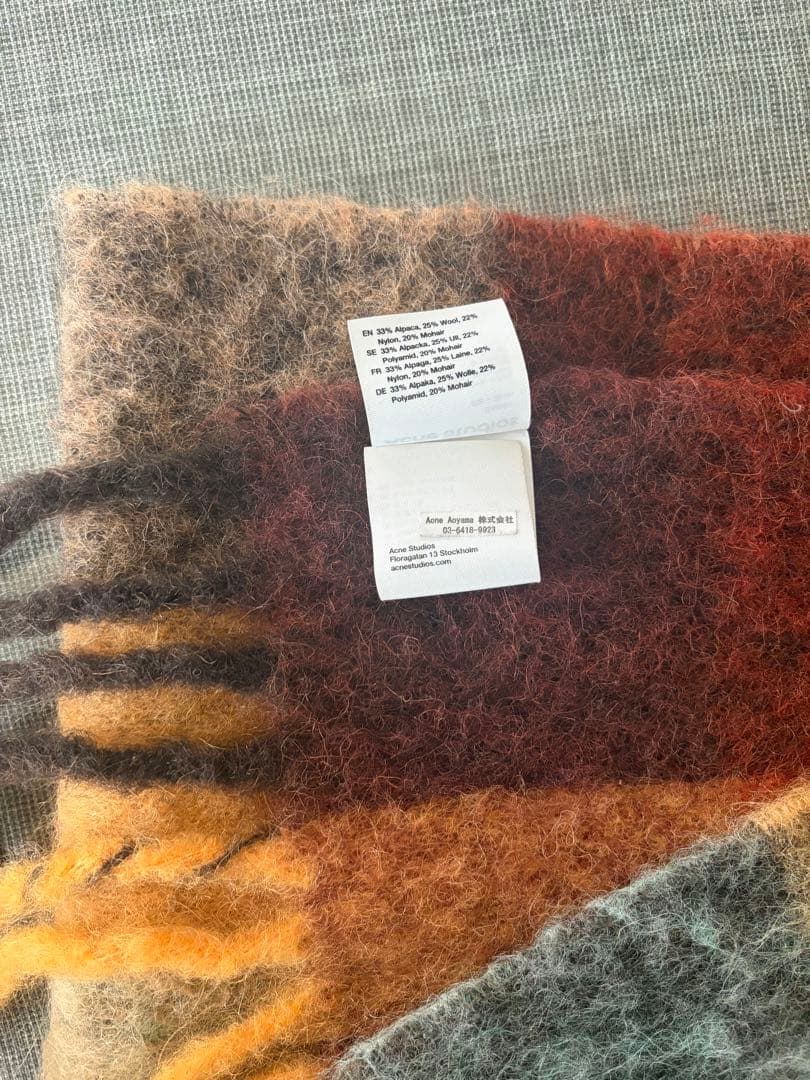 【100%正規品】Acne Studiosチェック柄マフラー　定価¥51,700