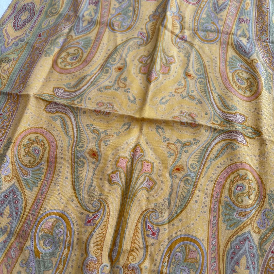 エトロ　ウール&シルク　ストール　ETRO ペイズリー　イタリア製　SILK 毛