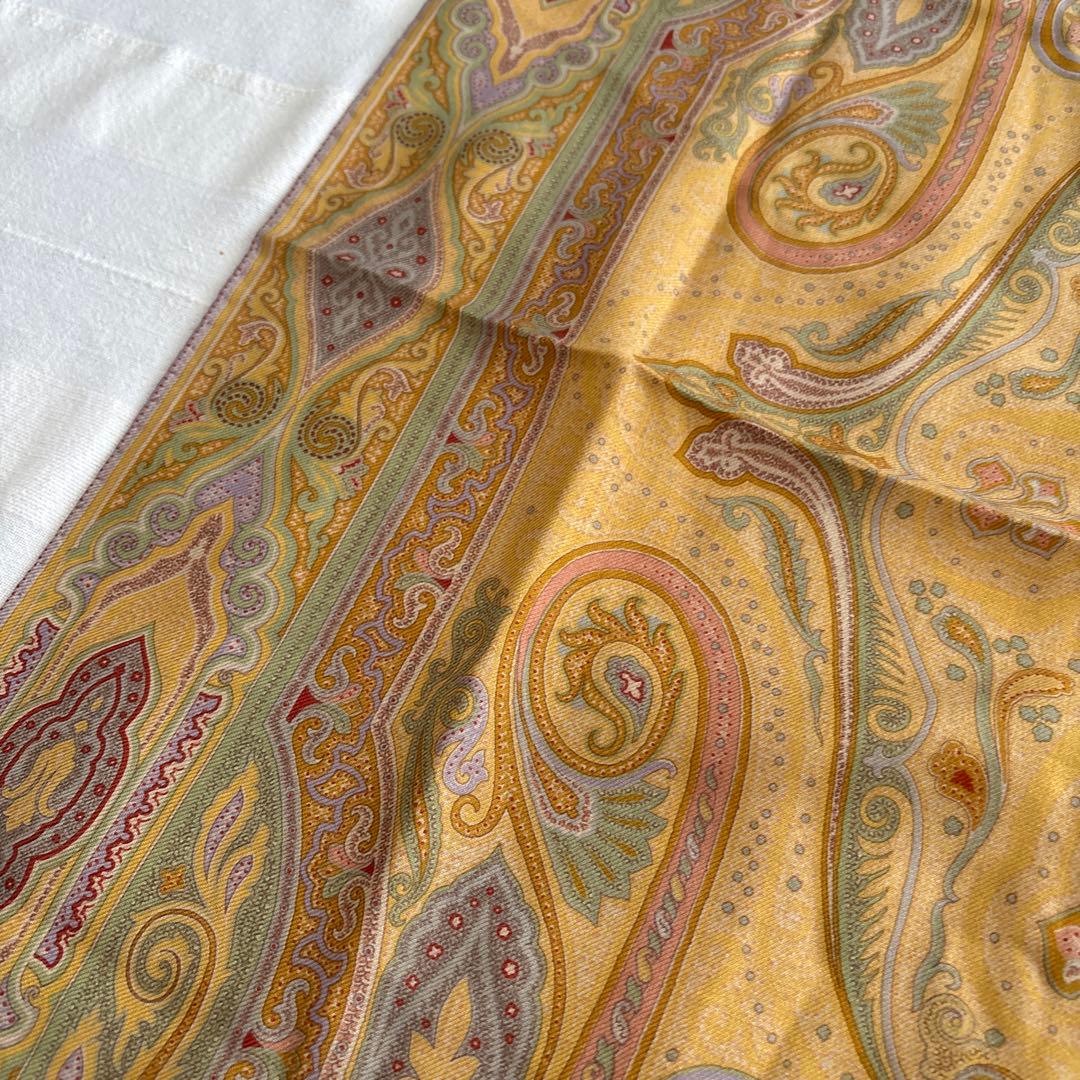 エトロ　ウール&シルク　ストール　ETRO ペイズリー　イタリア製　SILK 毛