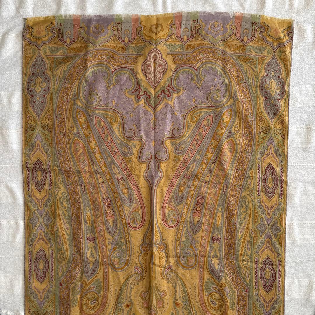 エトロ　ウール&シルク　ストール　ETRO ペイズリー　イタリア製　SILK 毛