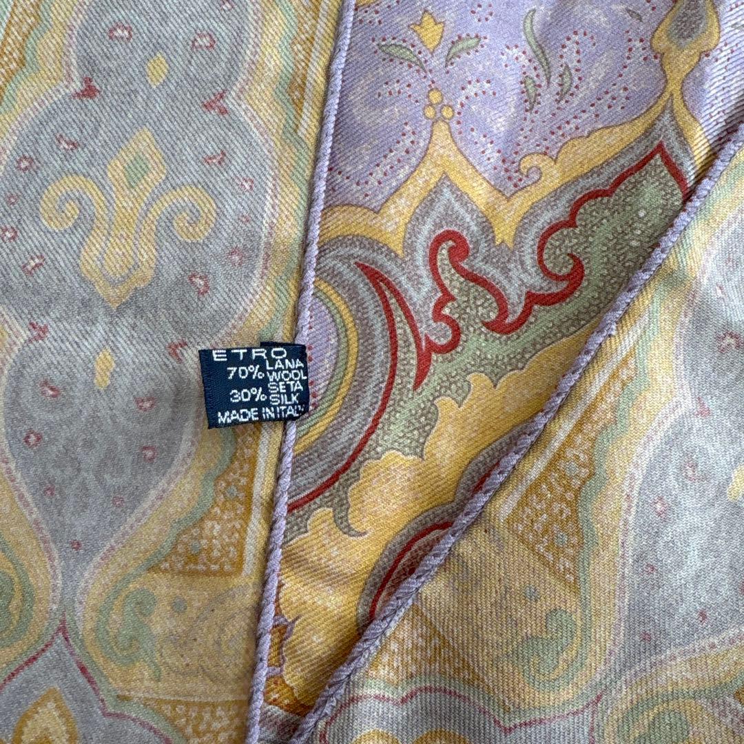 エトロ　ウール&シルク　ストール　ETRO ペイズリー　イタリア製　SILK 毛
