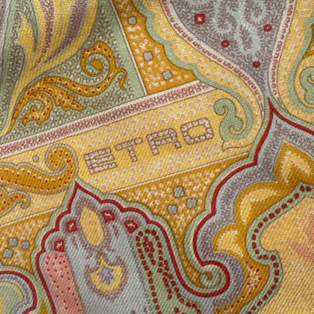 エトロ　ウール&シルク　ストール　ETRO ペイズリー　イタリア製　SILK 毛